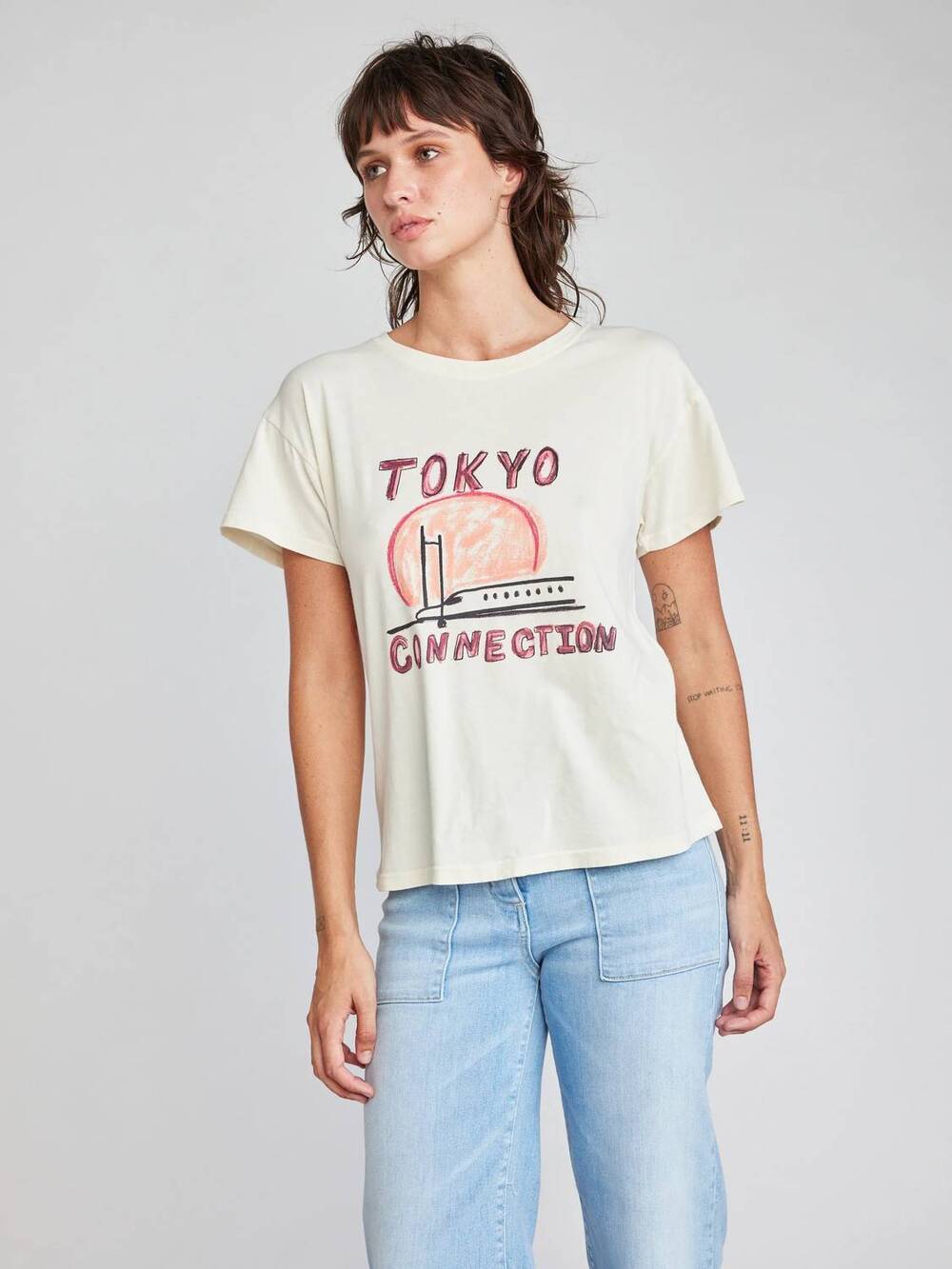 NEW SELF CONTRAST cherie t-shirt in cream